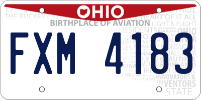 OH license plate FXM4183