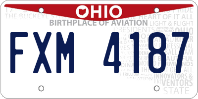 OH license plate FXM4187