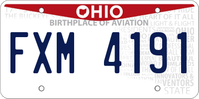 OH license plate FXM4191