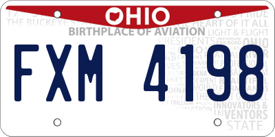 OH license plate FXM4198