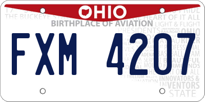 OH license plate FXM4207