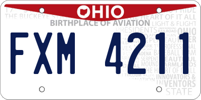 OH license plate FXM4211