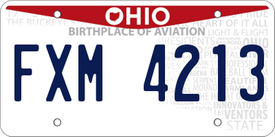 OH license plate FXM4213