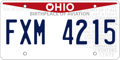 OH license plate FXM4215