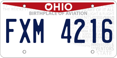OH license plate FXM4216