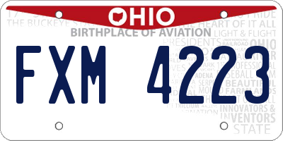 OH license plate FXM4223