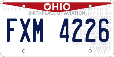 OH license plate FXM4226