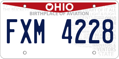 OH license plate FXM4228