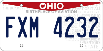 OH license plate FXM4232