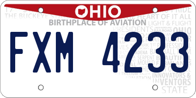 OH license plate FXM4233