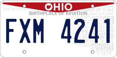 OH license plate FXM4241