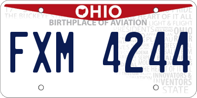 OH license plate FXM4244