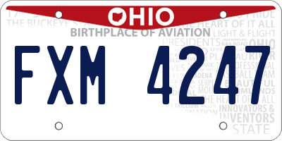 OH license plate FXM4247