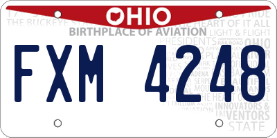 OH license plate FXM4248