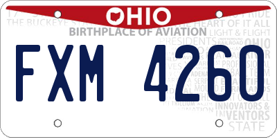 OH license plate FXM4260