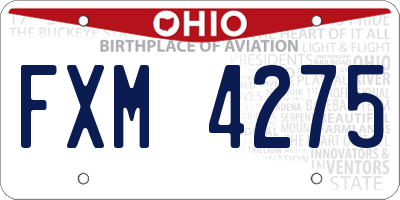 OH license plate FXM4275
