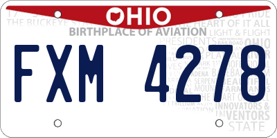 OH license plate FXM4278