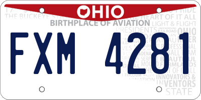 OH license plate FXM4281