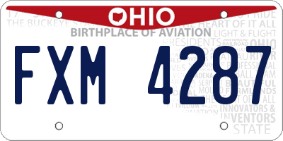 OH license plate FXM4287