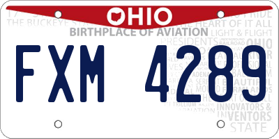OH license plate FXM4289