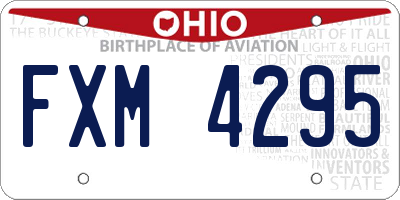 OH license plate FXM4295