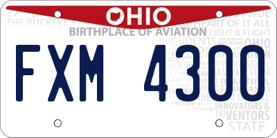 OH license plate FXM4300