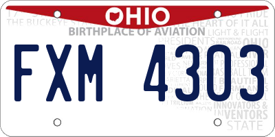 OH license plate FXM4303