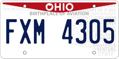 OH license plate FXM4305
