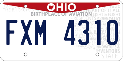 OH license plate FXM4310