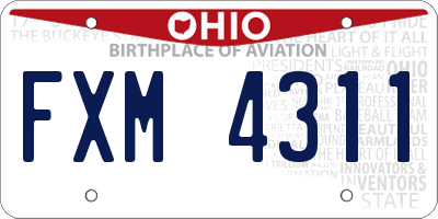OH license plate FXM4311