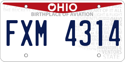 OH license plate FXM4314