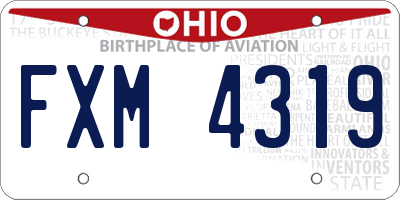 OH license plate FXM4319
