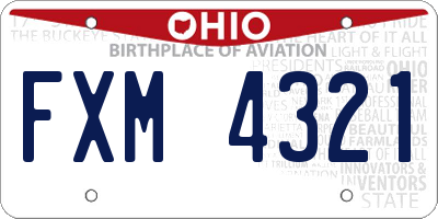 OH license plate FXM4321