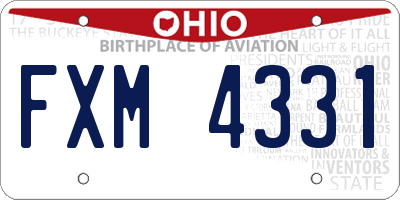 OH license plate FXM4331
