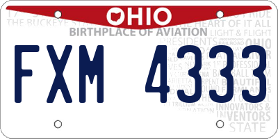 OH license plate FXM4333