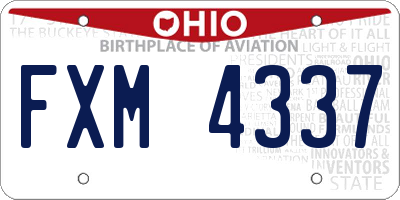 OH license plate FXM4337