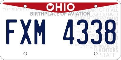 OH license plate FXM4338