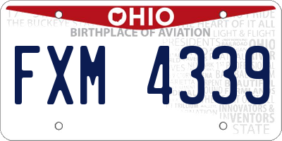 OH license plate FXM4339