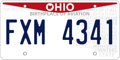 OH license plate FXM4341