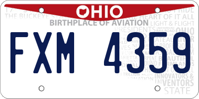 OH license plate FXM4359