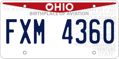 OH license plate FXM4360
