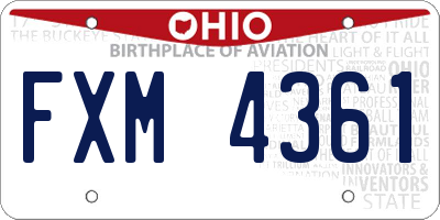 OH license plate FXM4361