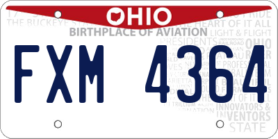 OH license plate FXM4364