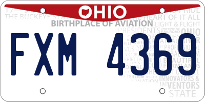 OH license plate FXM4369