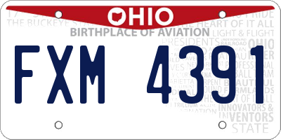 OH license plate FXM4391