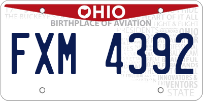 OH license plate FXM4392