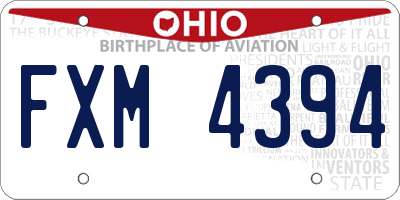 OH license plate FXM4394