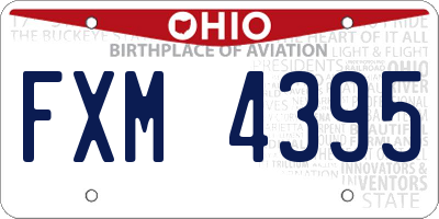 OH license plate FXM4395