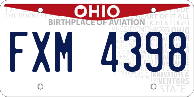 OH license plate FXM4398