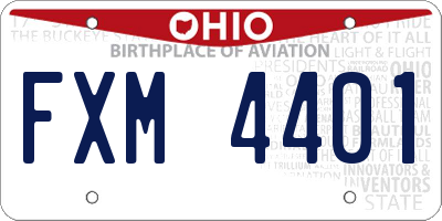 OH license plate FXM4401